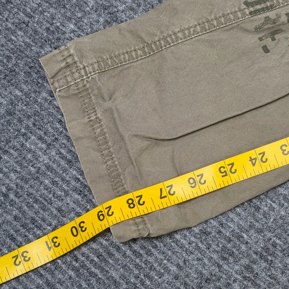 Old Navy Khaki Cargo Pants Boy's Size 14 Tan Military Stencil Cotton Adjustable
